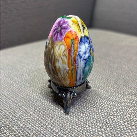 Small Wax Egg Shaped Colorful Candle - Picture 1 of 3